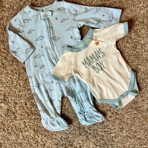 Mama's Boy Newborn Set - Jammies & Bodysuit I Size NB, 0-3 M I Carter's & Tahari